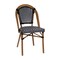 Flash Furniture Bordeaux French Bistro 31.5in. Table, Black and White PE Rattan, Glass Top w/2 Stack Chairs SDA-AD641012-80-2001-BKWH-NAT-GG - alternate 4